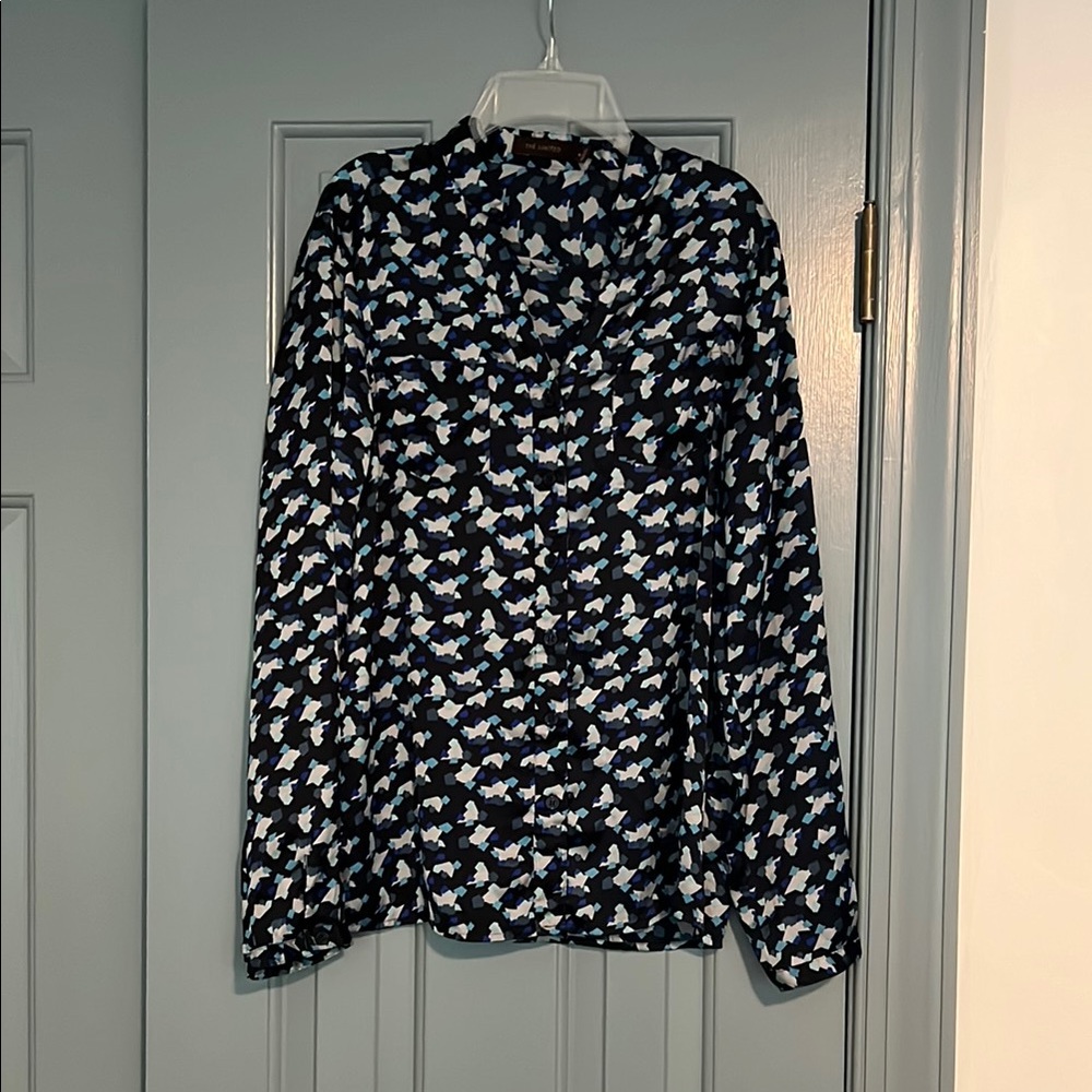 The Limited Navy, Blue, and Silver Blouse